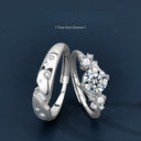 S925 Sterling Silver Moissanite Couple Rings, Minimalist & Luxe Simulated Diamond Unisex Bands - Unique Original Jewelry