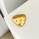 Niche Minimalist Triangle Brooch - Polished 3D Korean-Style Pin, Small Mini Versatile Accessory for Women
