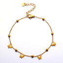 INS-Style 18K Gold-Plated Bracelet - Stainless Titanium Steel Butterfly Pendant Minimalist Bangle