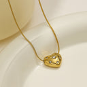INS Vibe High-End Stainless Steel Necklace - Irregular Collarbone Chain with Sparkling Heart Zircon Pendant