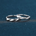 925 Sterling Silver Korean-Style Couple Rings, Minimalist & Niche Open Adjustable Bands - Perfect Qixi Festival Gift for Lovers