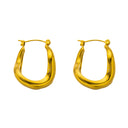 Stainless Steel Pendant Earrings - Light Luxury High-End Electroplated U-Shaped Design, Dopamine Vacation Titanium Steel Jewelry for Women