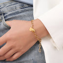 Cool INS Vibe Retro Bracelet - 18K Gold-Plated Titanium Steel Bold Design Gold Hand Jewelry