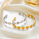 Wholesale In-Stock Women's Bracelet - Niche Fashion Trendy Versatile C-Shape Pig Nose Stainless Steel Oil-Pressed Open Bangle