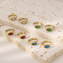 Luxury Geometric Earrings, 18K Gold Plated Diamond - Inlaid Ear Cuffs, High - End Stainless Steel Jewelry for Women