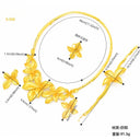 Dubai Women's Jewelry Set, Middle Eastern Bridal 4-Piece Wedding Necklace Earrings Ring Bracelet, Wholesale Price