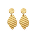 High - end Fashion Titanium Steel Earrings - Embossed Texture Dangle Earrings, Irregular Geometric Tassel Titanium Steel Earrings for Wome