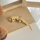 Hot-Selling High-End Exquisite Stainless Steel Polished Metal Human Sculpture Brooch - Women's Fashionable Suit Boutonniere Pin Wholesale