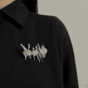 Retro Electrocardiogram Brooch for Women - Niche INS - Style, Personalized, Versatile with Fashionable Clothing, Elegant Gold Pin, Suit Boutonniere