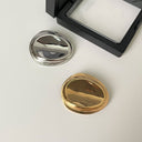 Niche Design Irregular Oval Brooch - Solid Metal Jewelry, Fashionable Elegant Light Luxury High-End Pin