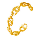 Ins Hot Selling Bracelet - Retro Gold Wide Pig Nose C-Shaped Open Stainless Steel Bangle for Women