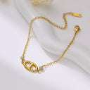 Hot-Selling INS Retro Gold Pig Nose Bracelet - Vacuum Plated Stainless Steel Titanium Steel Open Bangle for Women Wholesale