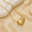 INS Vibe High-End Stainless Steel Necklace - Irregular Collarbone Chain with Sparkling Heart Zircon Pendant
