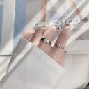 S925 Sterling Silver Angel Wings Moissanite Couple Rings, INS Minimalist Open Engagement/Wedding Ring Settings