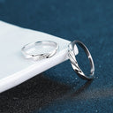 925 Sterling Silver Korean-Style Couple Rings, Minimalist & Niche Open Adjustable Bands - Perfect Qixi Festival Gift for Lovers