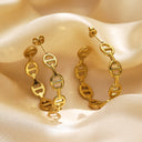 Best-Selling Stainless Steel & Titanium Steel Earrings, High-End Versatile Retro Gold Pig Nose Studs for Women