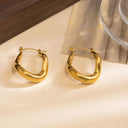 Stainless Steel Pendant Earrings - Light Luxury High-End Electroplated U-Shaped Design, Dopamine Vacation Titanium Steel Jewelry for Women