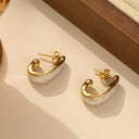 Irregular Stainless Steel Stud Earrings, Retro Niche Design Minimalist & Versatile Elegant Earrings for Women