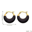 INS Style Stud Earrings, Colorful Chubby U-Shaped Hoops with Enamel & Resin, Titanium Steel Jewelry (Wholesale) for Women