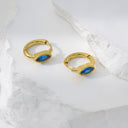 Luxury Geometric Earrings, 18K Gold Plated Diamond - Inlaid Ear Cuffs, High - End Stainless Steel Jewelry for Women