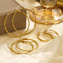 INS Style Titanium Steel Earrings for Women - Light Luxury Gold Oversized Hoops, High-End Minimalist Cool-Tone Design, Non-Fading