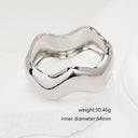 Niche Design Metallic Wave Irregular Wide-Face Bracelet - Exaggerated yet Minimalist, Elegant & High-End Jewelry for Women