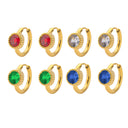 Korean-Style New Design Earrings, 18K Gold Plated Stainless Steel Geometric Zircon Earrings, Elegant Versatile Jewelry for Women