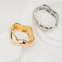 Niche Design Metallic Wave Irregular Wide-Face Bracelet - Exaggerated yet Minimalist, Elegant & High-End Jewelry for Women