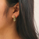 Ins Style Titanium Steel Earrings, Geometric Multi-Layer U-Shaped Minimalist Studs, Retro Unique Gold Jewelry for Wholesale Women