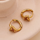 Best Selling Butterfly Earrings, 18K Gold Enamel Resin Oil Drip Hoops, Stainless Steel & Titanium Steel Fashion Versatile Jewelry for Women