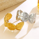 EU & US Retro Style 18K Real Gold Stainless Steel Bracelets & INS Minimalist Geometric Line Round Bangles - Women's Jewelry