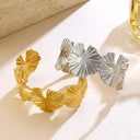 EU & US Cross-Border Stylish Women's Bracelets | Wide Versatile Stainless Steel Open Leaf Jewelry