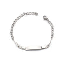 European & American Cross-Border Couple Bracelets - Minimalist Versatile Stackable Titanium Steel Chains with DIY Engravable Curved Plate