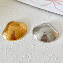 Hot-Selling Stainless Steel Brooch with Strong Color Retention - Shell Chest Flower, Suit Decoration, Wholesale Versatile Brooch