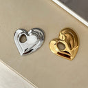 Unique Hollow Heart Brooch - Stainless Steel Pin for Women, Exuding Niche Luxury and High-End Charm