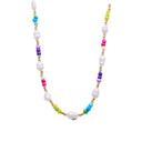 INS Vibe Xiaomi Bead Sweater Chain & Bohemian Collarbone Chain - Colored Pearl 串珠 Titanium Steel Necklace
