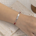 European & American Cross-Border Couple Bracelets - Minimalist Versatile Stackable Titanium Steel Chains with DIY Engravable Curved Plate