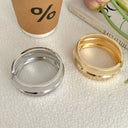 Niche Design Metallic Shiny Open Bracelet - Exaggerated yet Minimalist, Light Luxury Versatile Wristband