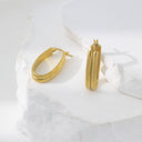 Ins Style Niche Earrings, Minimalist Crossover Stainless Steel Hoops, High-End Trendy Jewelry for Women