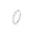 S925 Sterling Silver Twisted Moissanite Couple Rings, Korean-Style Minimalist Adjustable Open Bands for Men & Women