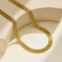 Cross-Border Viral Necklace - 18K Gold-Plated Vacuum Electroplated Collarbone Chain, Wide Mesh Hollow Braided Necklace