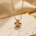INS Vibe High-End Stainless Steel Necklace - Irregular Collarbone Chain with Sparkling Heart Zircon Pendant