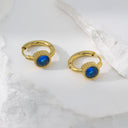 Korean-Style New Design Earrings, 18K Gold Plated Stainless Steel Geometric Zircon Earrings, Elegant Versatile Jewelry for Women