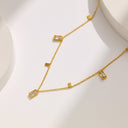 High-End European & American Collarbone Chain & Bracelet - Gold Titanium Steel Zircon-Studded Versatile Jewelry
