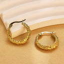 Seaside Vacation Earrings, Gold Stainless Steel & Titanium Steel Big Hoops, Retro Luxury Dopamine Pendant Earrings for Women