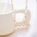 INS French Retro Style Necklace - High-End Gold-Plated Pearl Titanium Steel Sweater Chain, Light Luxury Versatile Women's Collarbone Chain