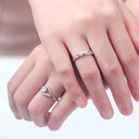 925 Sterling Silver Moissanite Fated Couple Rings, Simple Open Adjustable DIY Jewelry - Perfect for Lovers