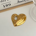 Unique Hollow Heart Brooch - Stainless Steel Pin for Women, Exuding Niche Luxury and High-End Charm