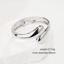 Niche Design Metal Geometric Shiny Water Drop Encircling Bracelet - Retro Ins Minimalist, Light Luxury, High-End & Exquisite