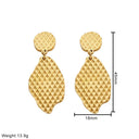 High - end Fashion Titanium Steel Earrings - Embossed Texture Dangle Earrings, Irregular Geometric Tassel Titanium Steel Earrings for Wome